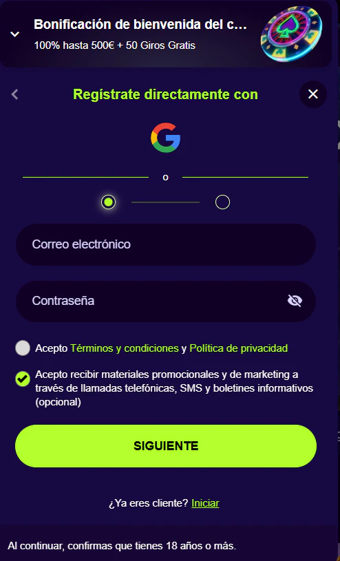 Proceso de registro y acceso a la cuenta de jugador en PalmSlots